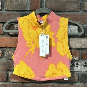 NWT Zara matching set, pink and yellow, size small